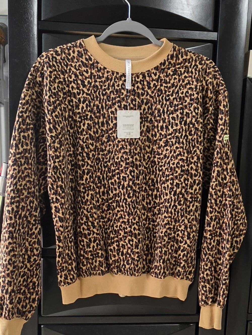 Fabletics Leopard Print Crewneck Sweatshirt NWT size S